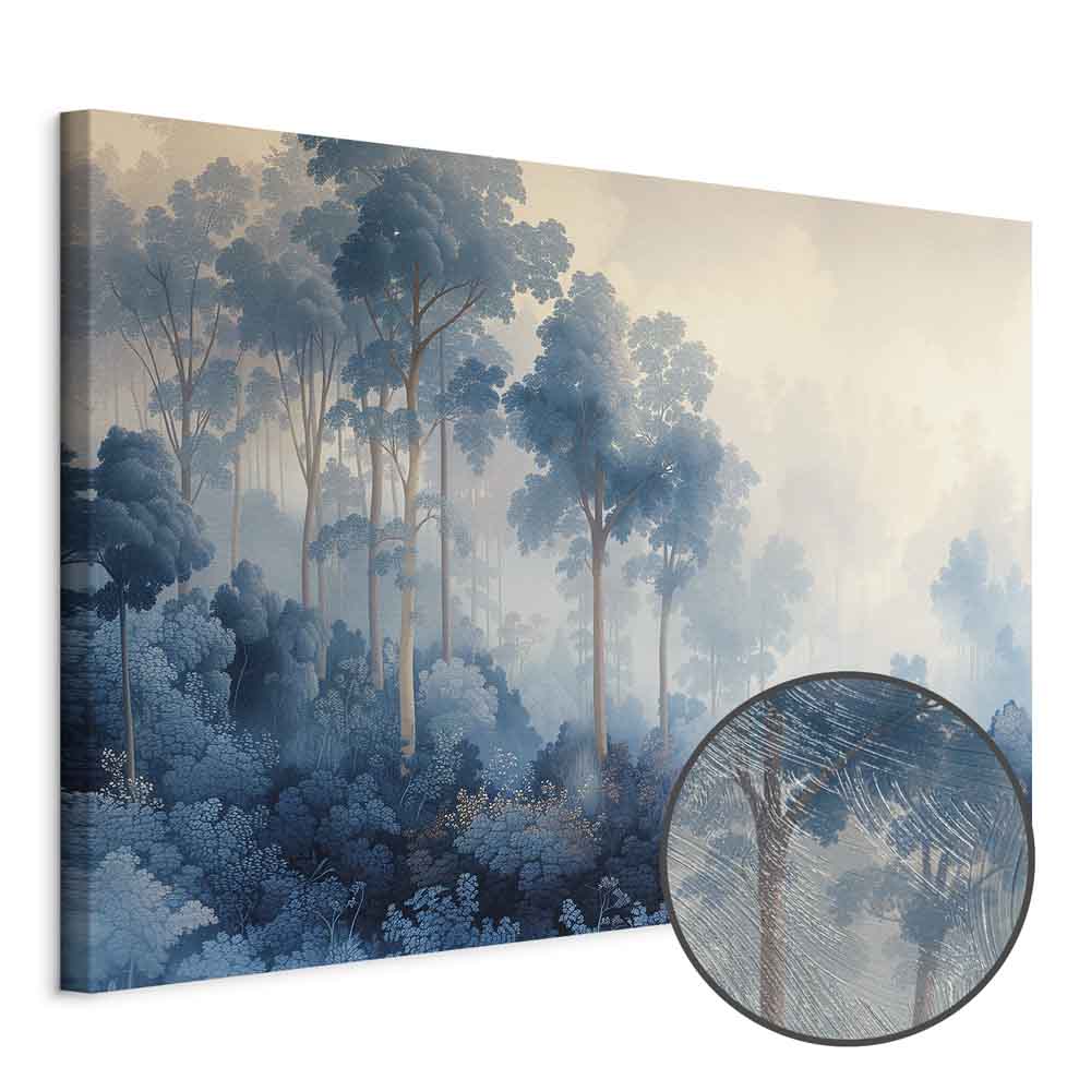Fairy-Tale Blue Forest Landscape Canvas Print