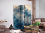 Room Divider - Landscape With Trees in Illustration Style (Blue Forest)
