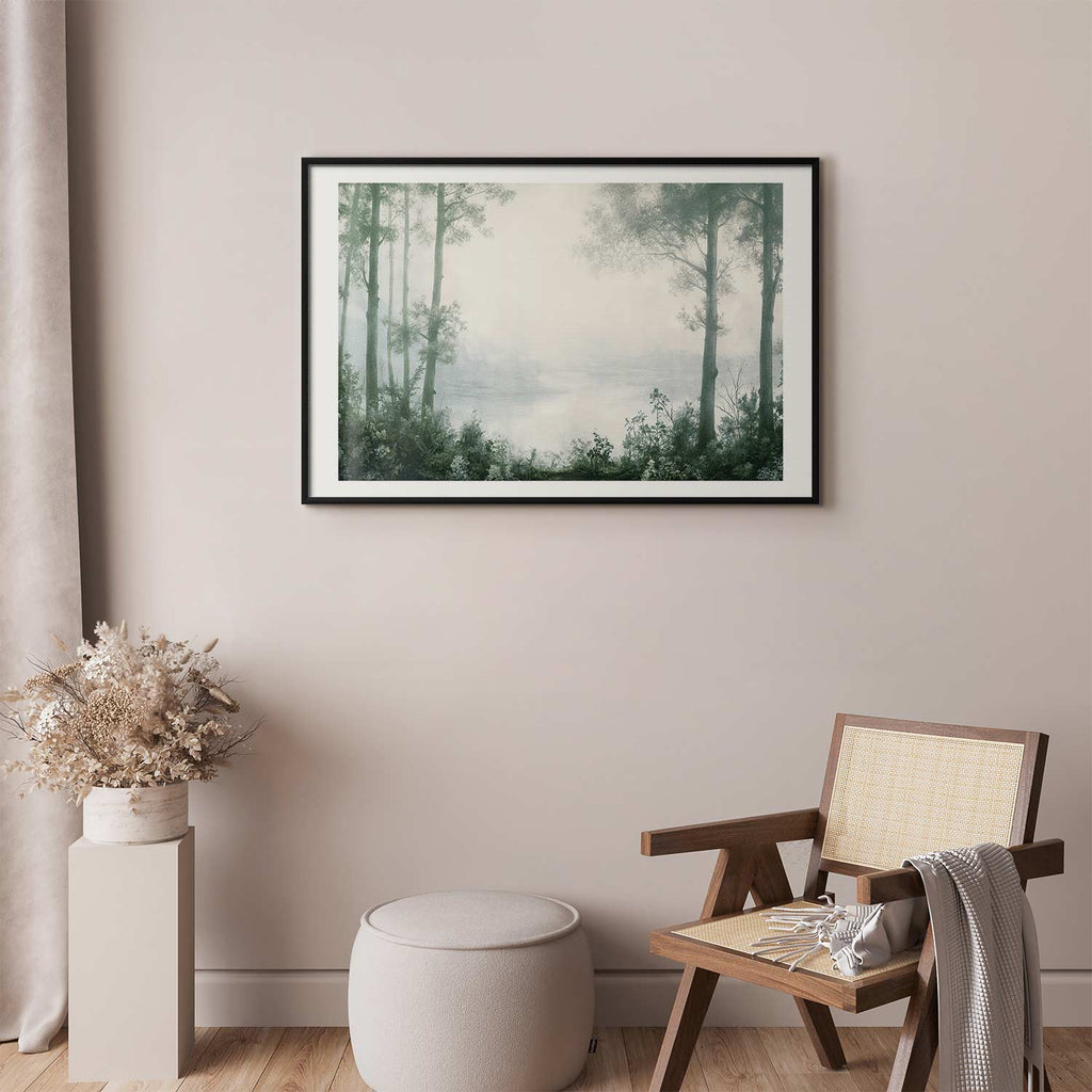 Forest and Pond Patinated Green Poster