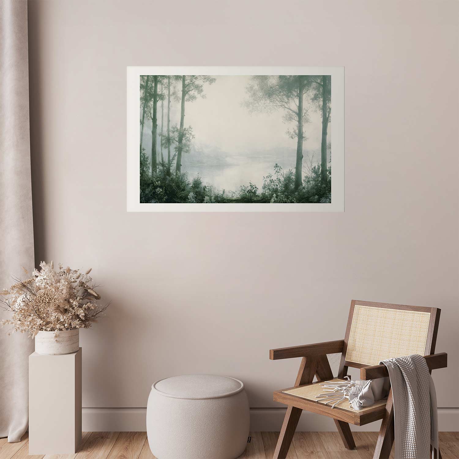 Forest and Pond Patinated Green Poster