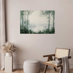 Forest and Pond Patinated Green Poster