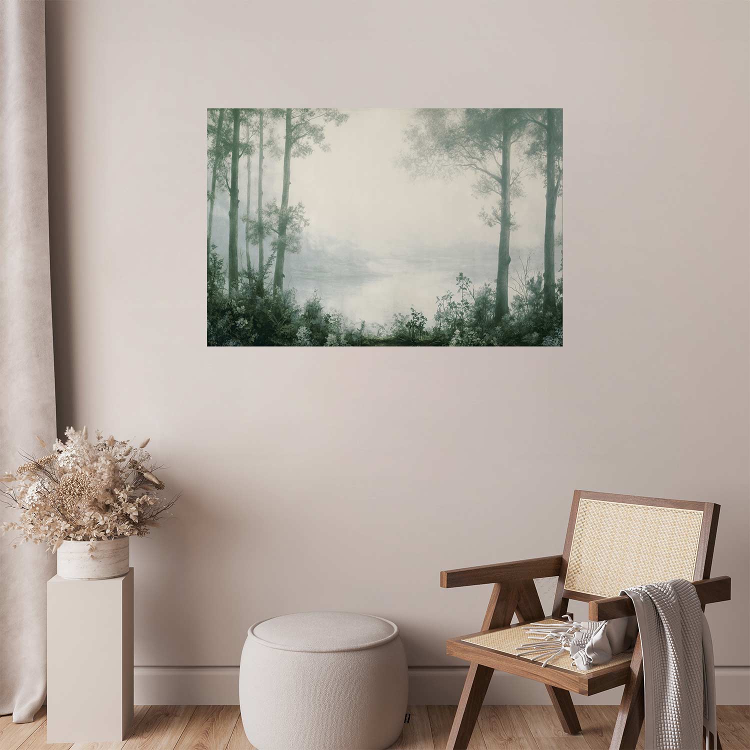 Forest and Pond Patinated Green Poster