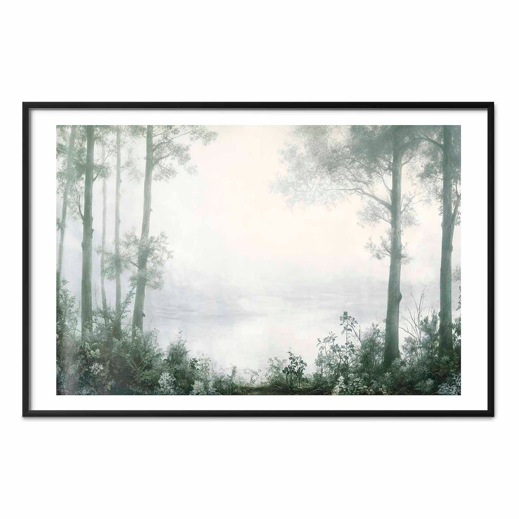 Forest and Pond Patinated Green Poster