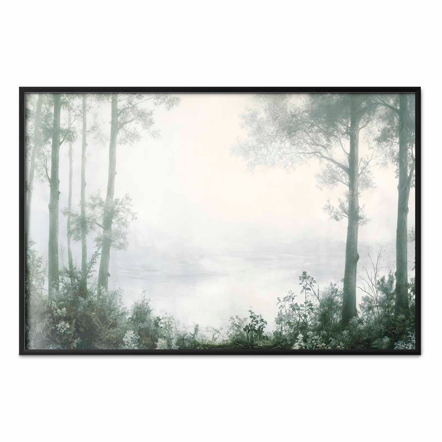 Forest and Pond Patinated Green Poster