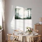 Retro Green Grove Trees and Pond Landscape Canvas Print