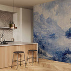 Lake Como Blue Ink Italian Landscape Wall Mural