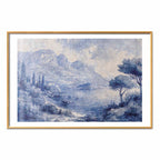 Blue Ink Lake Como Italian Landscape Poster