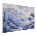 Blue Ink Lake Como Italian Landscape Poster