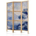 Japanese Room Divider - Italian Landscape in Blue Tones