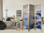 Japanese Room Divider - Italian Landscape in Blue Tones