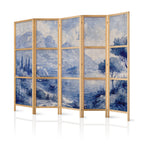 Room Divider 5-panel Japanese Landscape in Blue