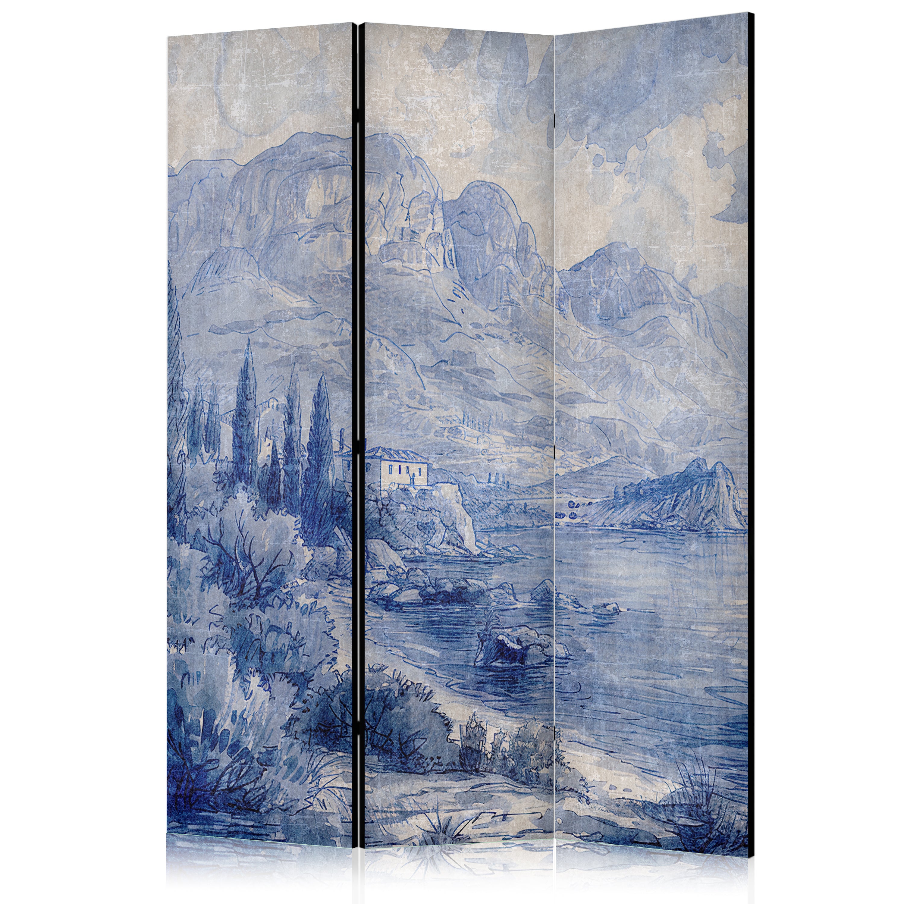 Room Divider Italian Landscape Lake Como Blue