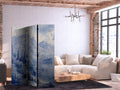 Lake Como Italian Landscape Blue 3-Panel Room Divider