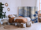 Room Divider Italian Landscape Lake Como Painted in Blue