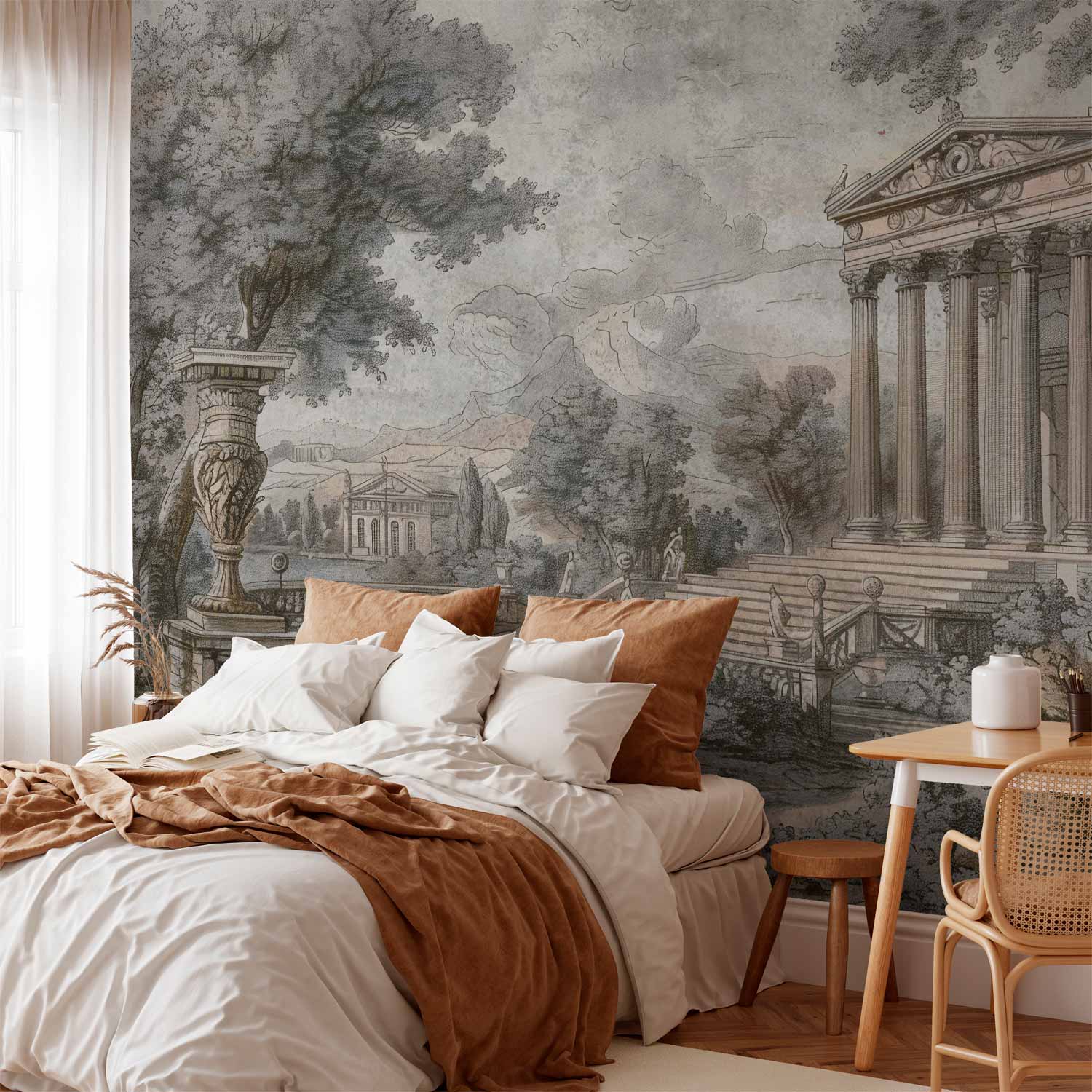 Greek Temple Hill Landscape Wall Mural