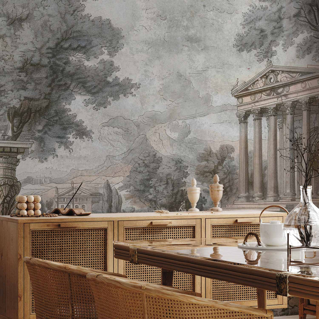 Greek Temple Hill Landscape Wall Mural