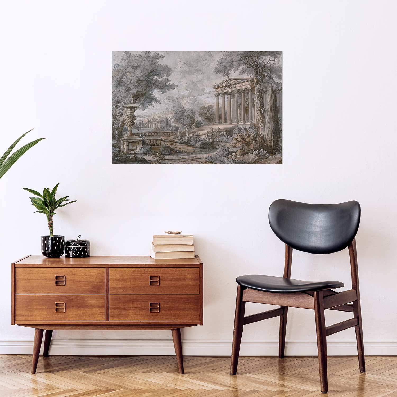 Muted Greek Temple on Hill Architecture Poster