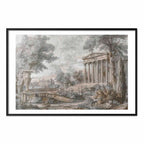 Muted Greek Temple on Hill Architecture Poster