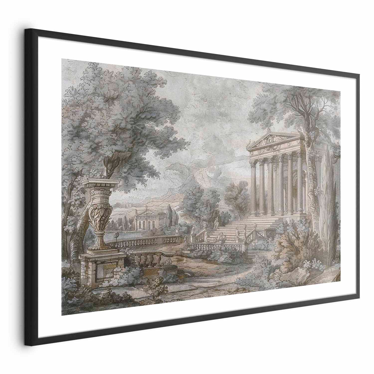 Muted Greek Temple on Hill Architecture Poster