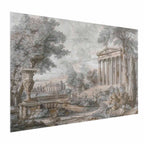 Muted Greek Temple on Hill Architecture Poster