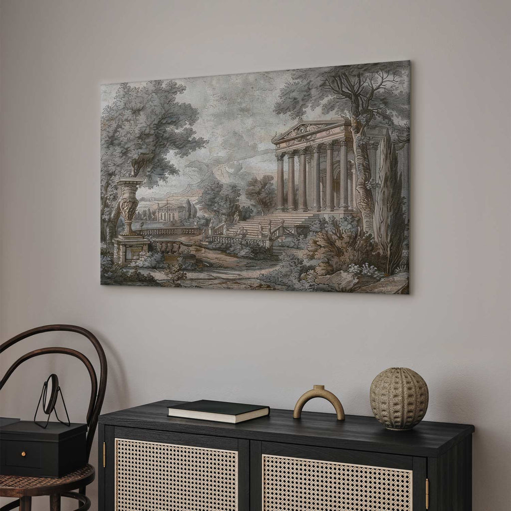 Greek Temple on a Hill Vintage Canvas Print