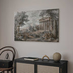 Greek Temple on a Hill Vintage Canvas Print