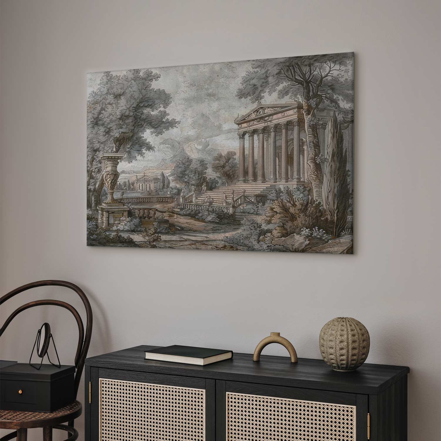 Greek Temple on a Hill Vintage Canvas Print