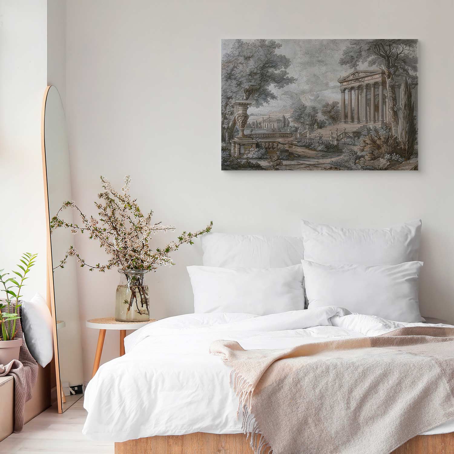 Greek Temple on a Hill Vintage Canvas Print