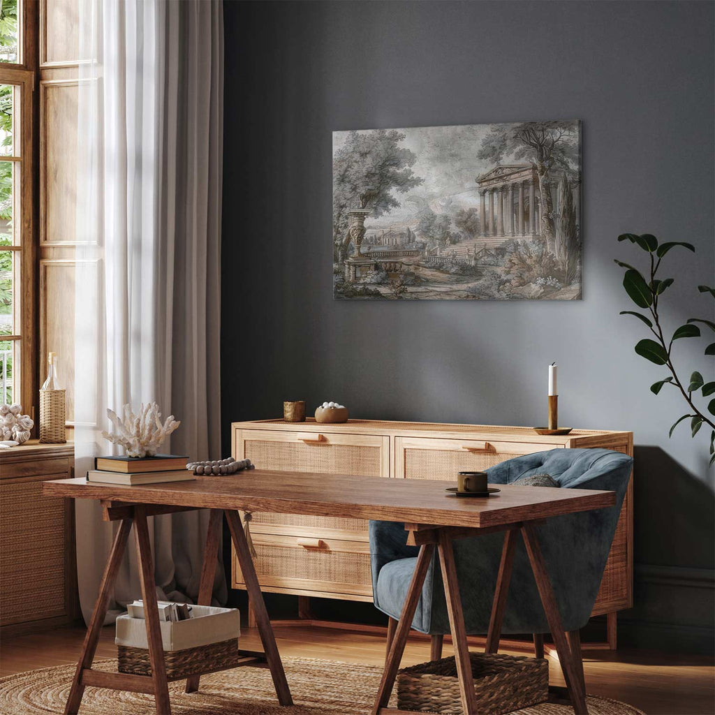 Greek Temple on a Hill Vintage Canvas Print