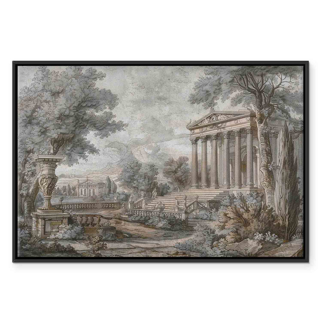 Greek Temple on a Hill Vintage Canvas Print