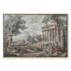 Greek Temple on a Hill Vintage Canvas Print