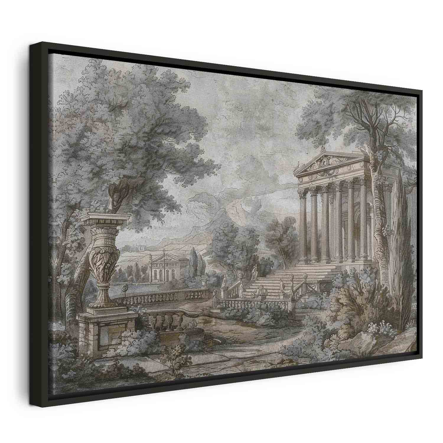 Greek Temple on a Hill Vintage Canvas Print