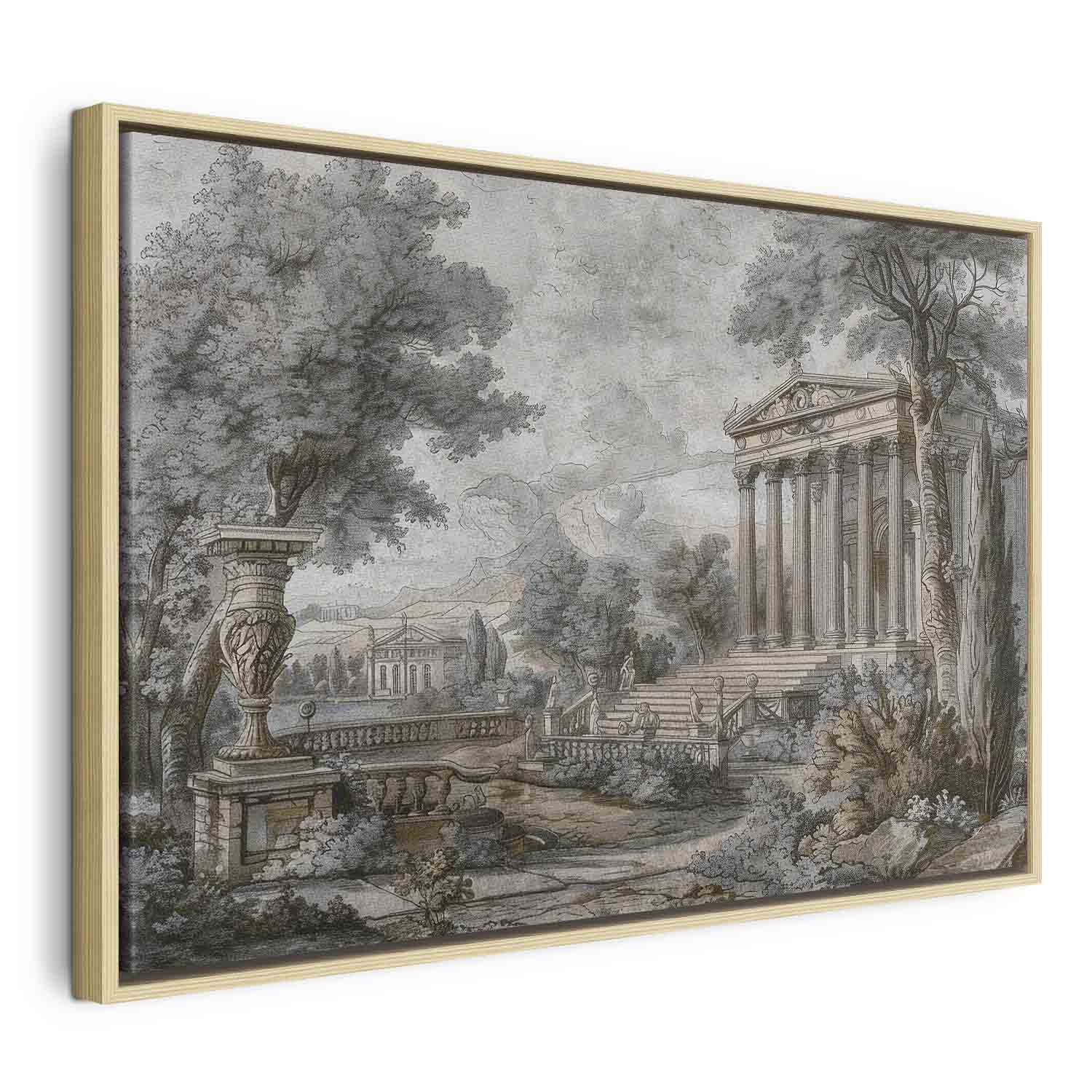 Greek Temple on a Hill Vintage Canvas Print
