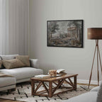 Greek Temple on a Hill Vintage Canvas Print