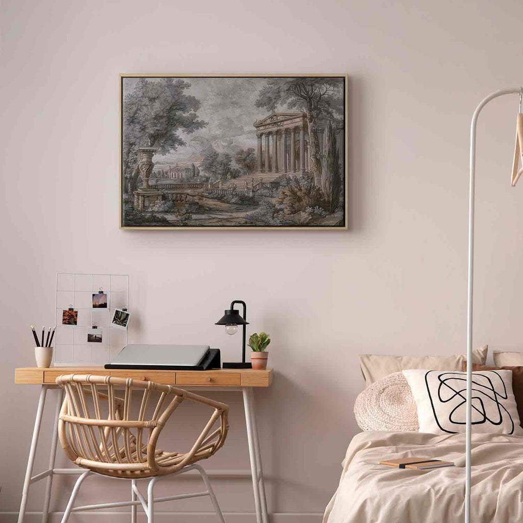 Greek Temple on a Hill Vintage Canvas Print