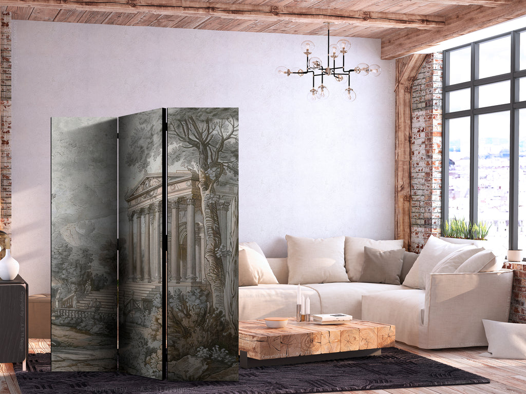 Room Divider Antique Landscape Greek Temple on a Hill