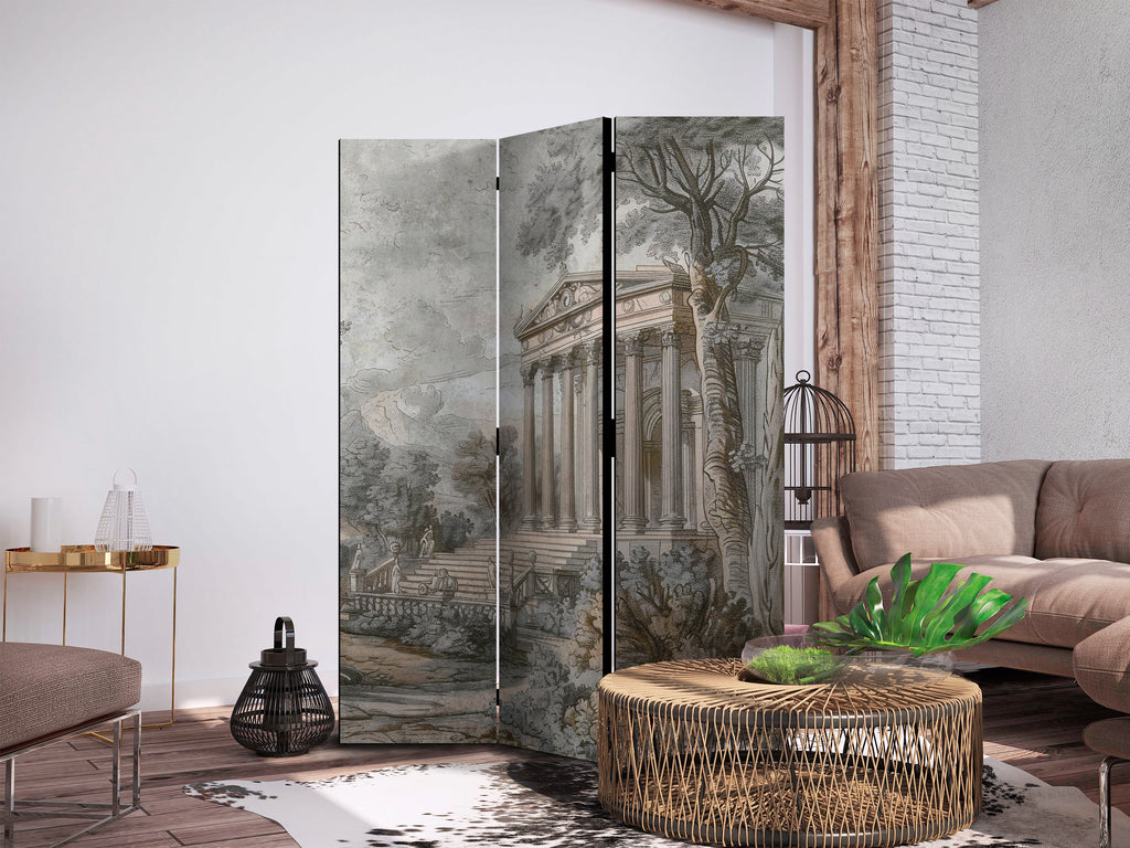 Room Divider Antique Landscape Greek Temple on a Hill
