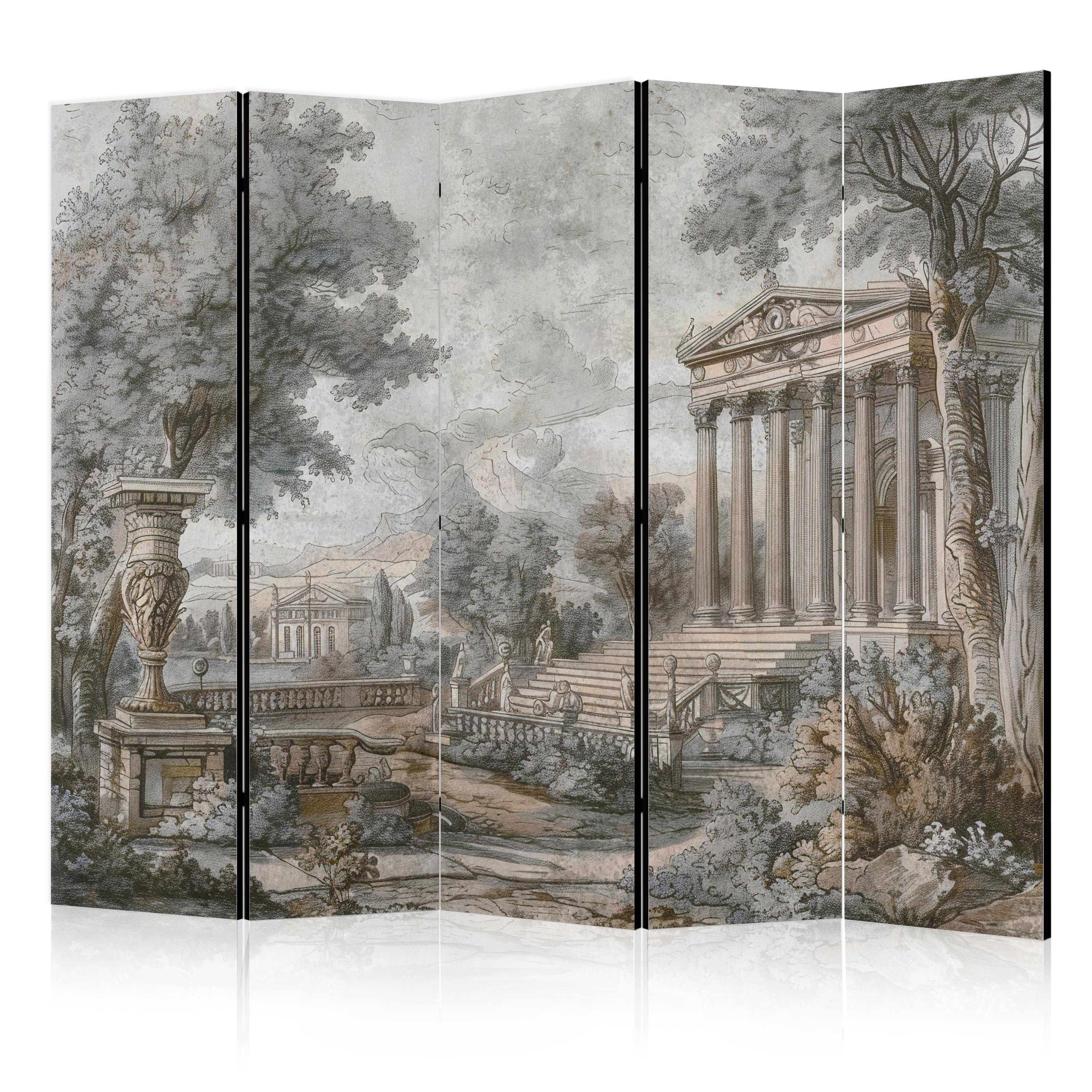 Room Divider Antique Landscape with Greek Temple