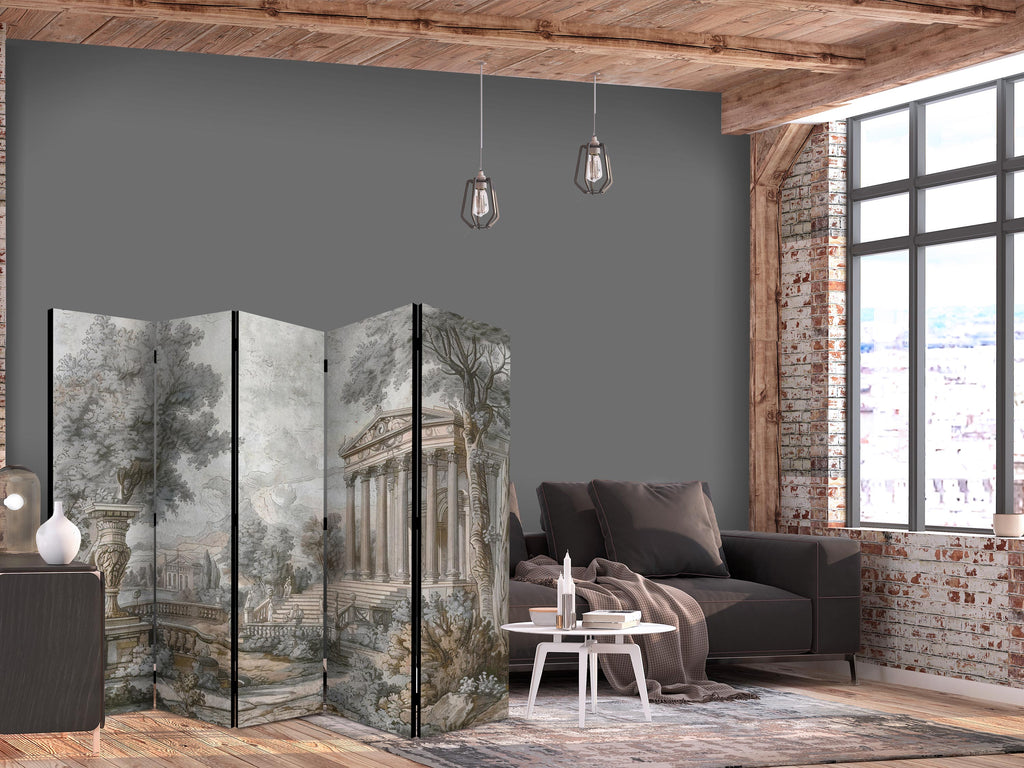 Room Divider Antique Landscape with Greek Temple