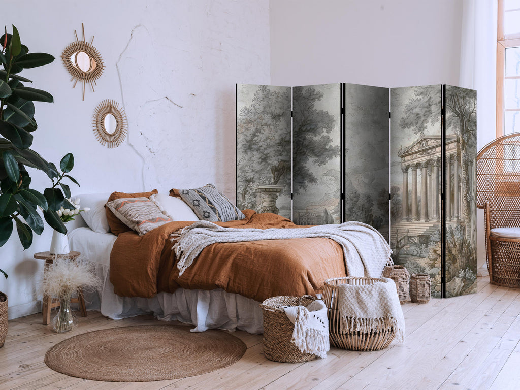 Room Divider Antique Landscape with Greek Temple