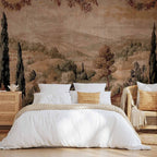 Mediterranean Hill and Lake Vintage Tapestry Wall Mural