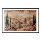 Mediterranean Hill and Lake Tapestry Landscape Poster