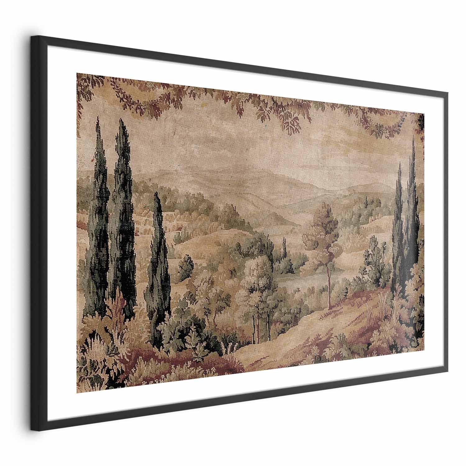 Mediterranean Hill and Lake Tapestry Landscape Poster