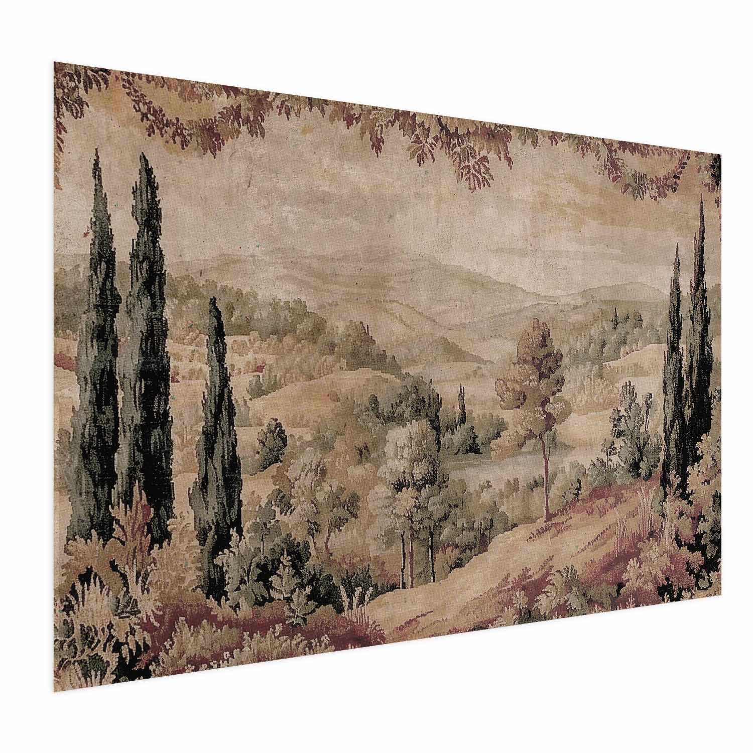 Mediterranean Hill and Lake Tapestry Landscape Poster