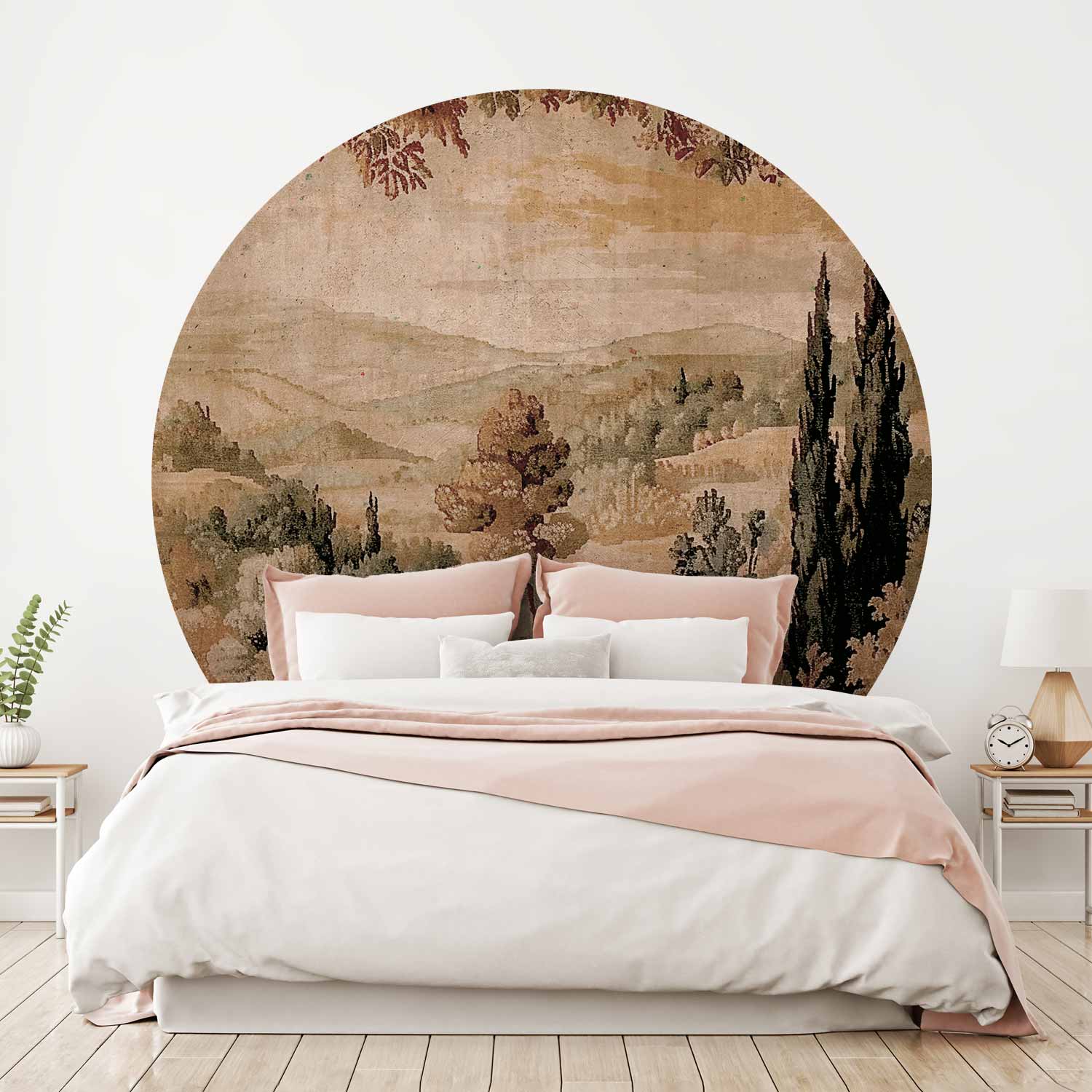Mediterranean Tapestry Landscape Round Wall Mural