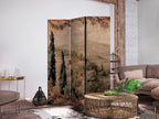 Room Divider - Landscape with Cypresses - Old Tapestry with Mediterranean Vegetation