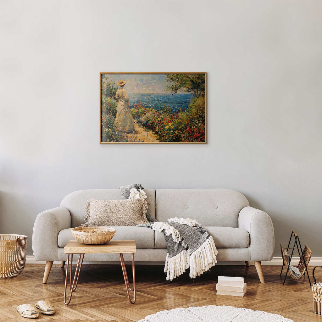 Pensive Woman Nostalgic Impression Poster