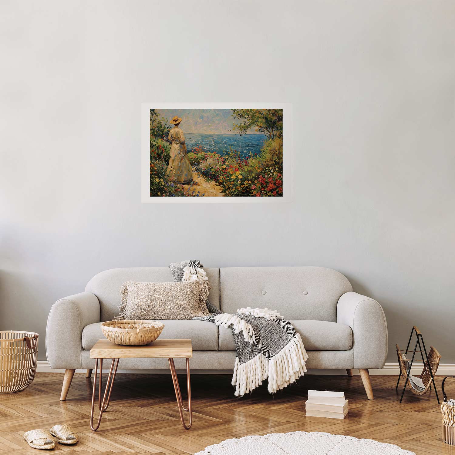 Pensive Woman Nostalgic Impression Poster