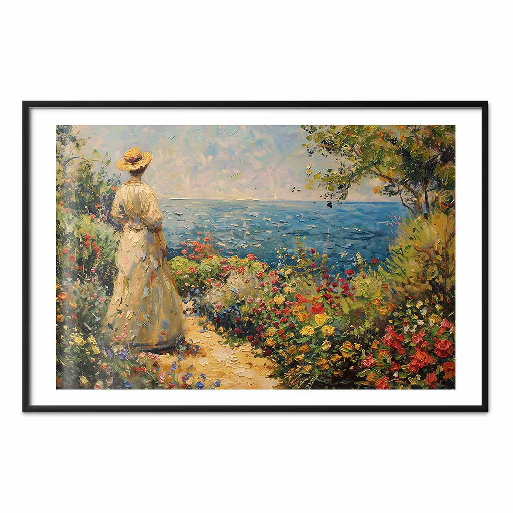 Pensive Woman Nostalgic Impression Poster