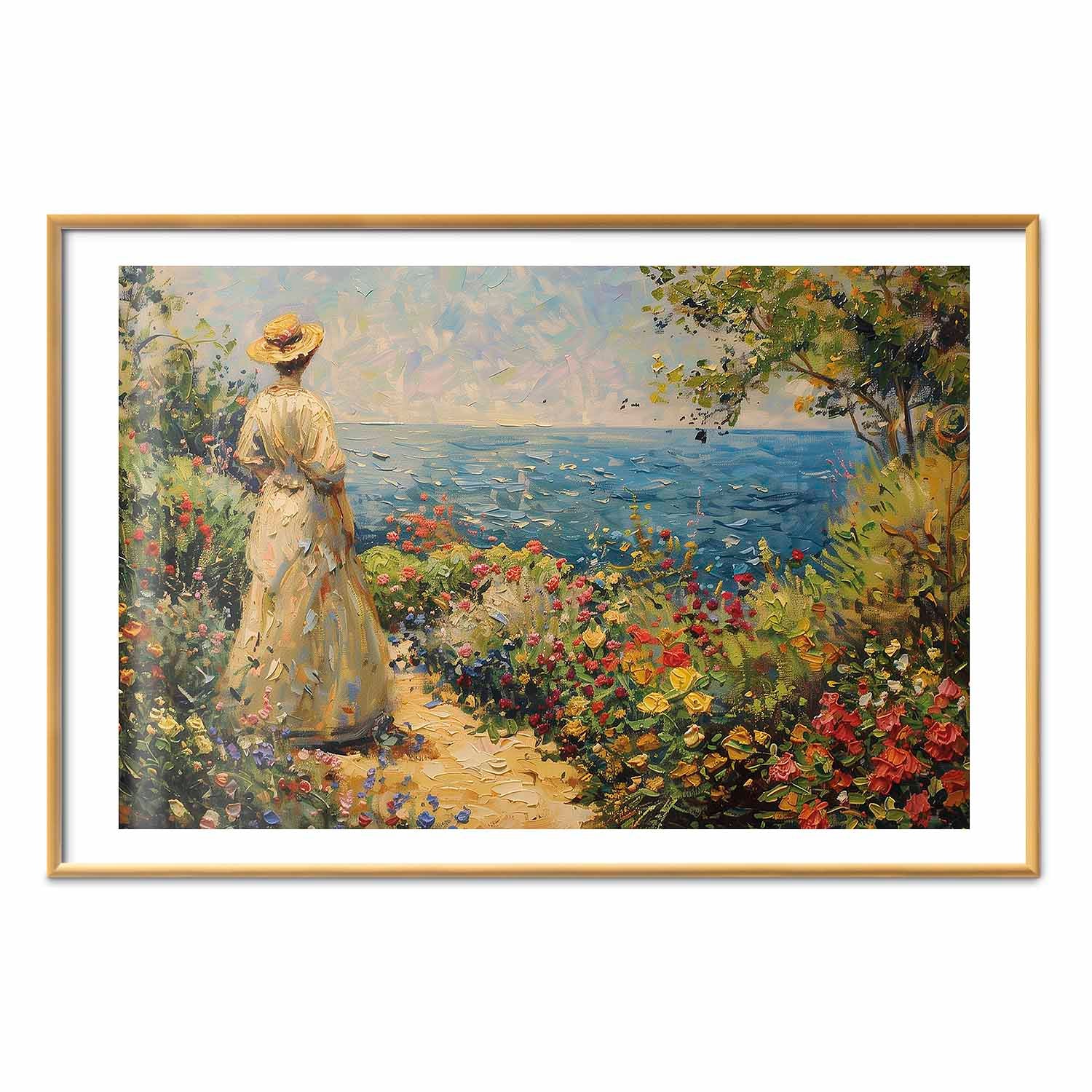 Pensive Woman Nostalgic Impression Poster